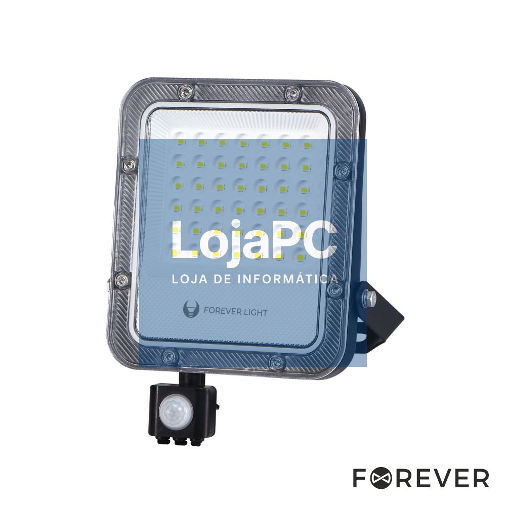Foco LED 30W C/ Sensor 230V 4000K 4500lm IP65 Preto FOREVER