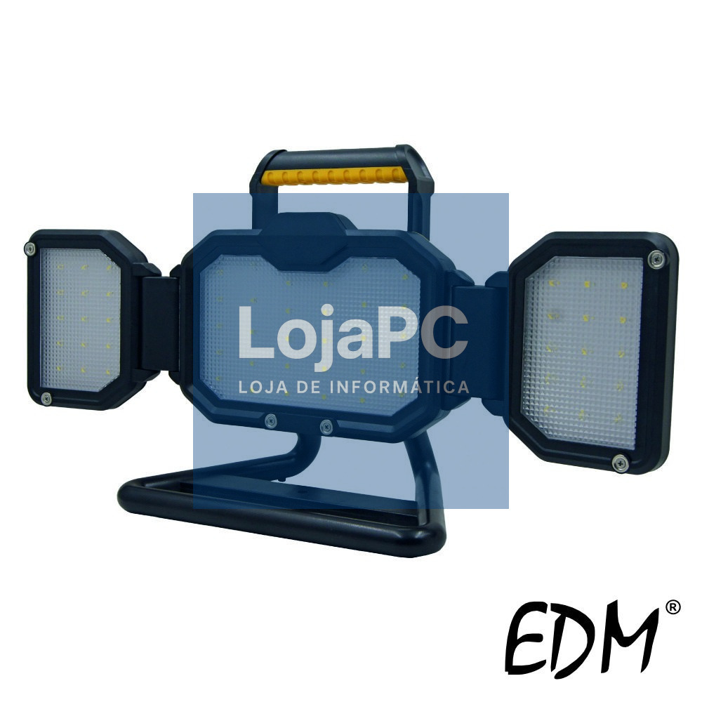 Foco LED 25W Dobrável IP44 2500lm Preto EDM