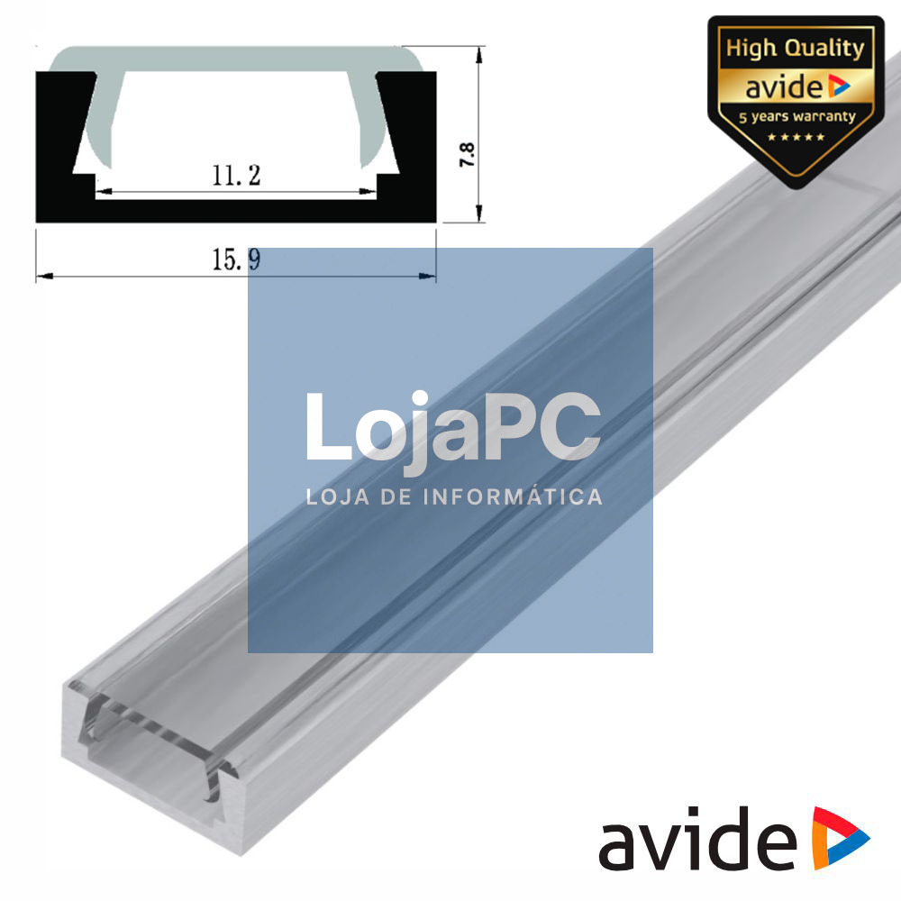 Perfil De Alumínio P/ Fita LED 2m AVIDE