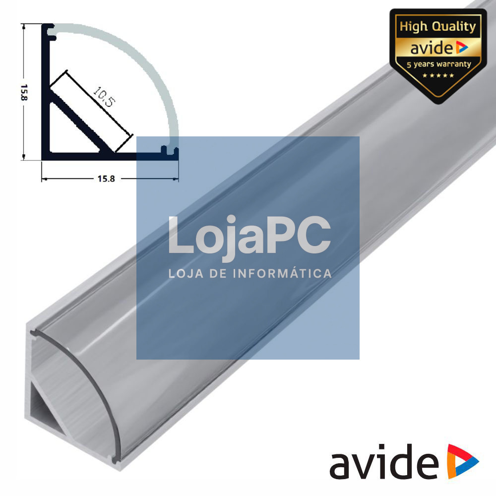 Perfil De Alumínio P/ Fita LED 1m De Canto AVIDE