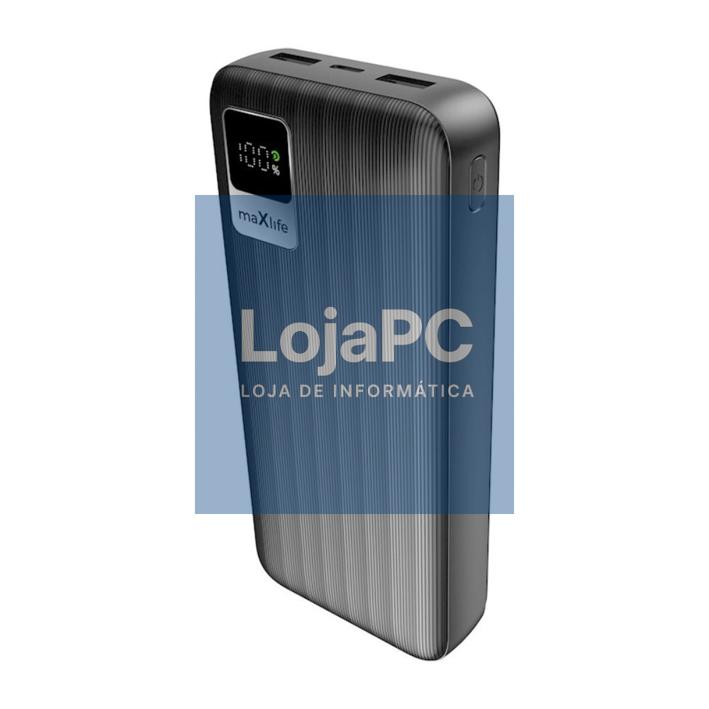 Powerbank 20000mAh 10W USB-A/USB-C Preto MAXLIFE