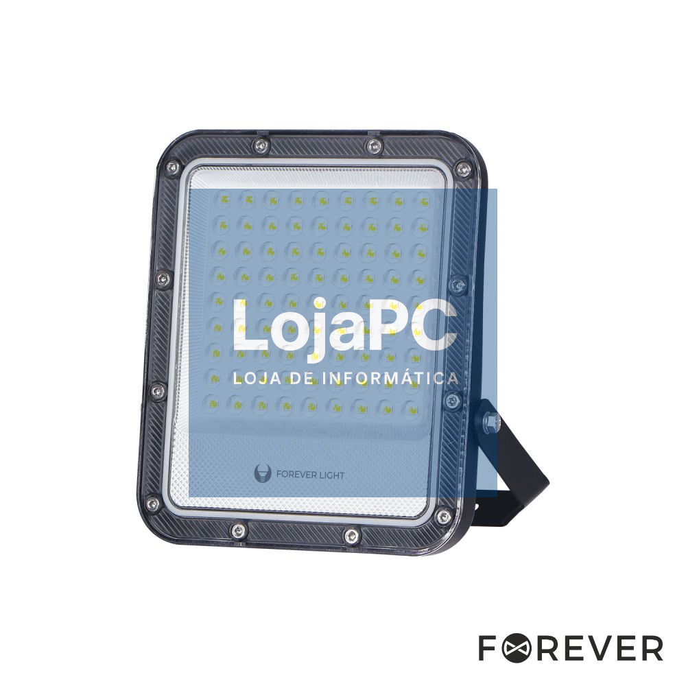 Foco LED 50W 230V 4000K 7500lm IP65 Preto FOREVER
