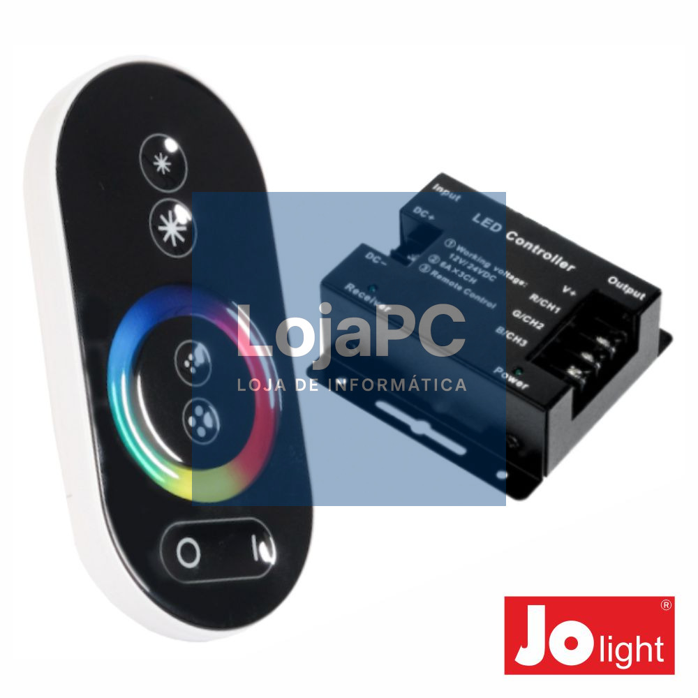 CONTROLADOR P/ FITA LEDS RGB 12V/24 C/COMANDO TOUCH JOLIGHT
