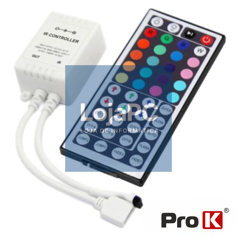 CONTROLADOR P/ FITA LEDS RGB 12V C/COMANDO PROK