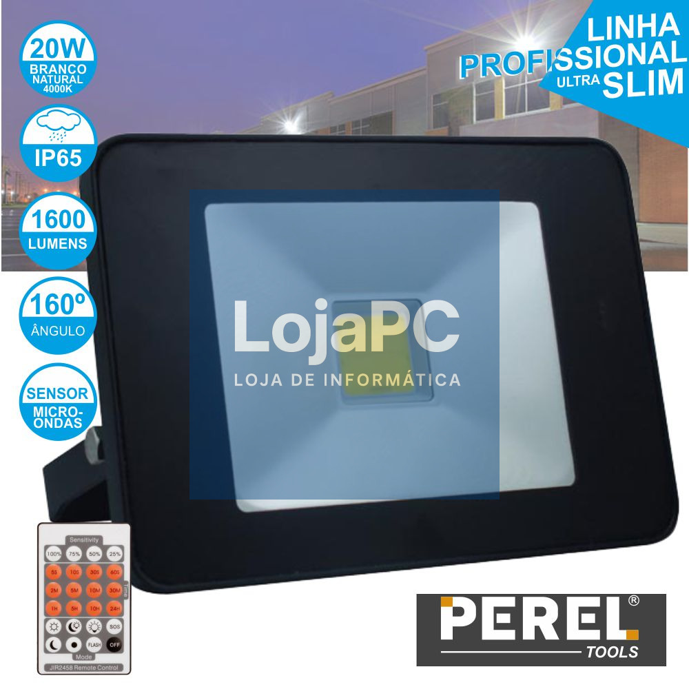 FOCO LED 20W 230V C/ SENSOR BRANCO NATURAL 1600LM PEREL