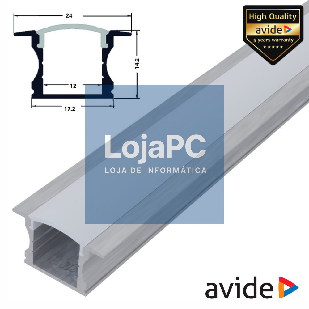 Perfil De Alumínio C/ Abas P/ Fita LED 1m AVIDE