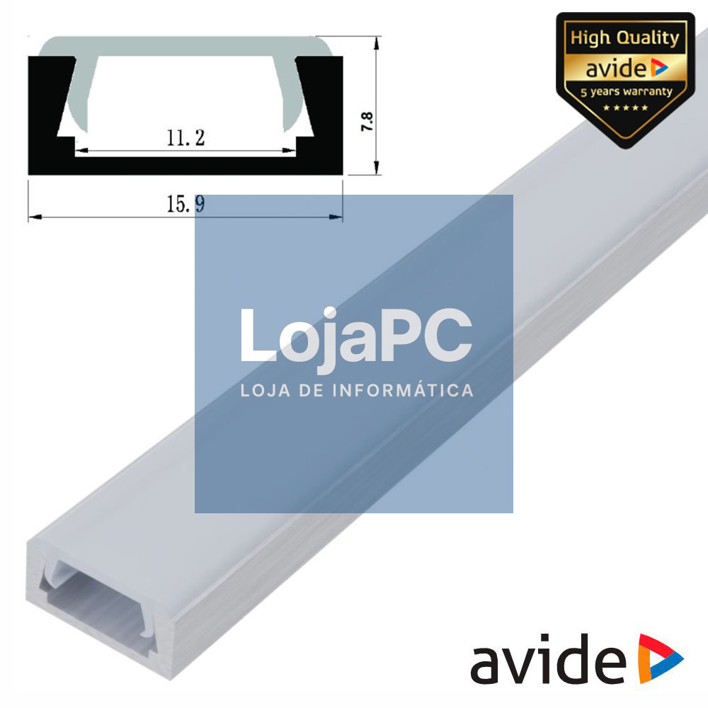 Perfil De Alumínio P/ Fita LED 1m AVIDE