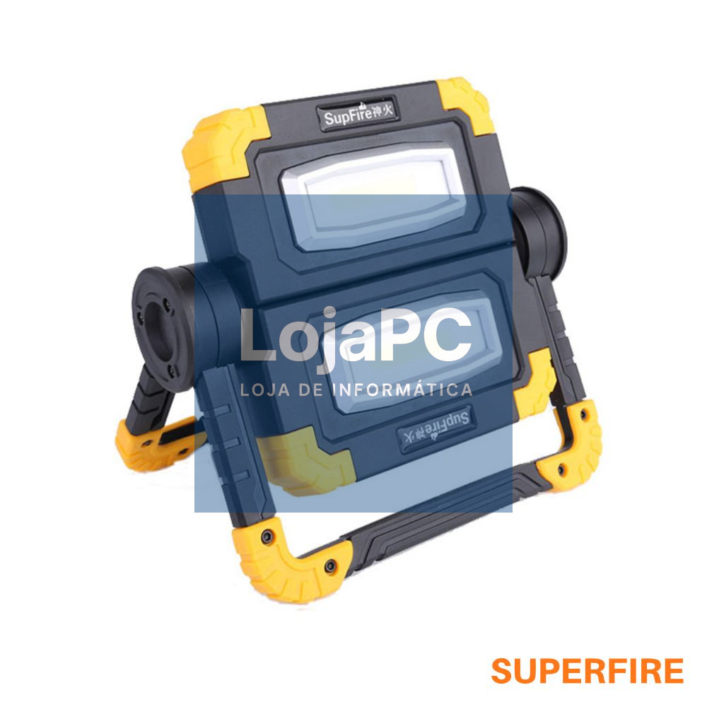 Foco LED COB Portátil Recarregável 2x10W 2000lm SUPERFIRE