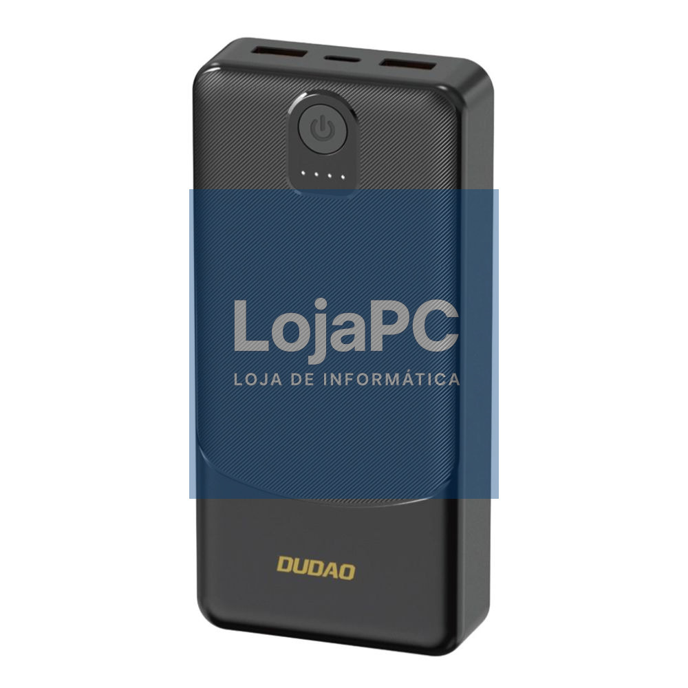 Powerbank 10000mAh C/ 2xUSB-A 1xUSB-C 2.4A Preto