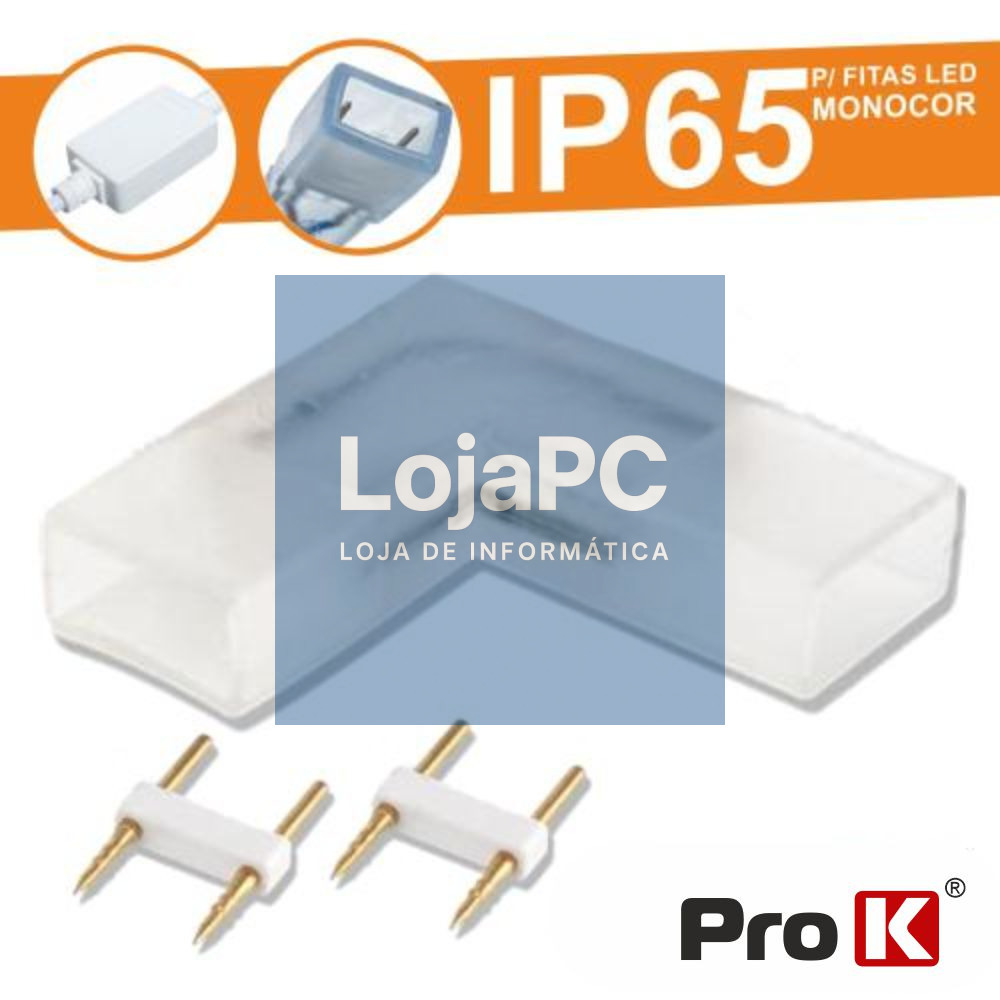 UNIÃO BORRACHA P/ FITA LEDS 2P MONOCOR IP65 90º PROK