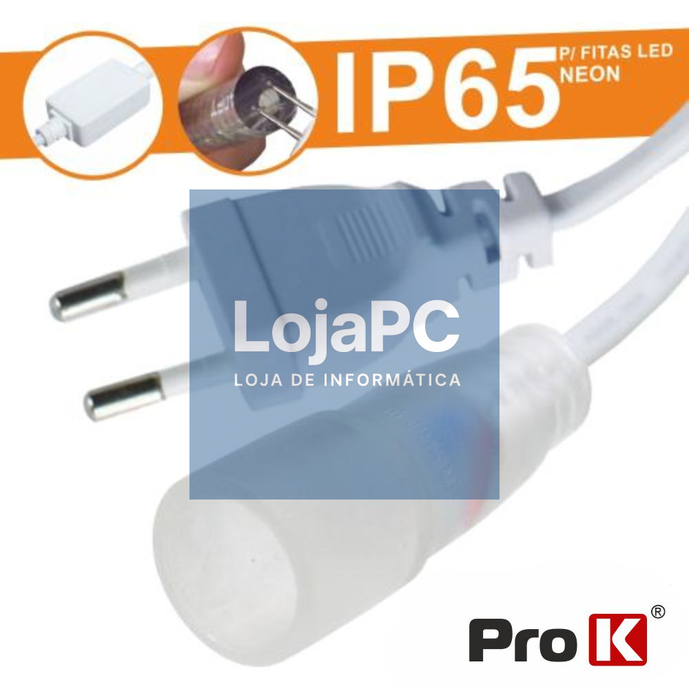 CABO ALIMENTAÇÃO P/FITA LEDS NEON 220V IP65 PROK