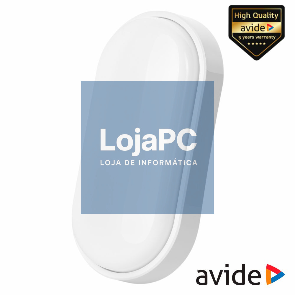 Painel Led Oval Aplique 14W IP54 1400LM 6400K AVIDE