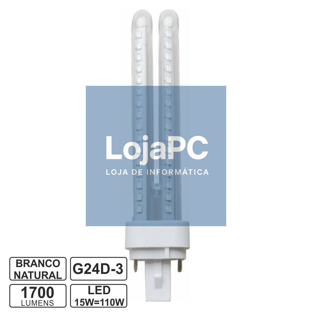 Lâmpada G24 15W=110W 230V LED 4000K 1700lm