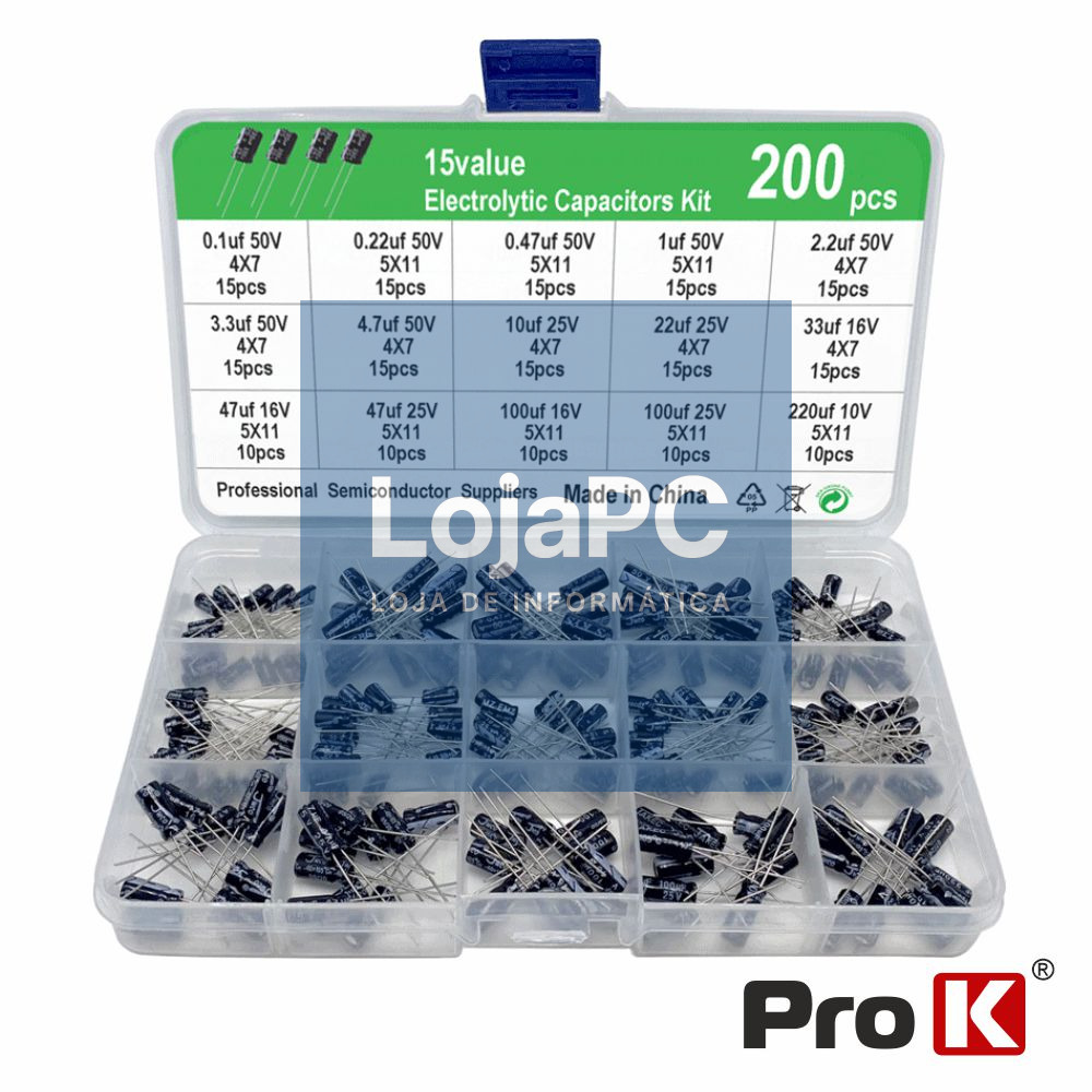Conjunto de 200 Condensadores Electroliticos PROK