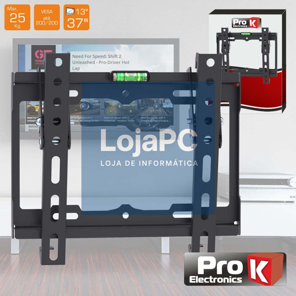 Suporte LCD/LED 13/37" Vesa 200/200 25kg PROK