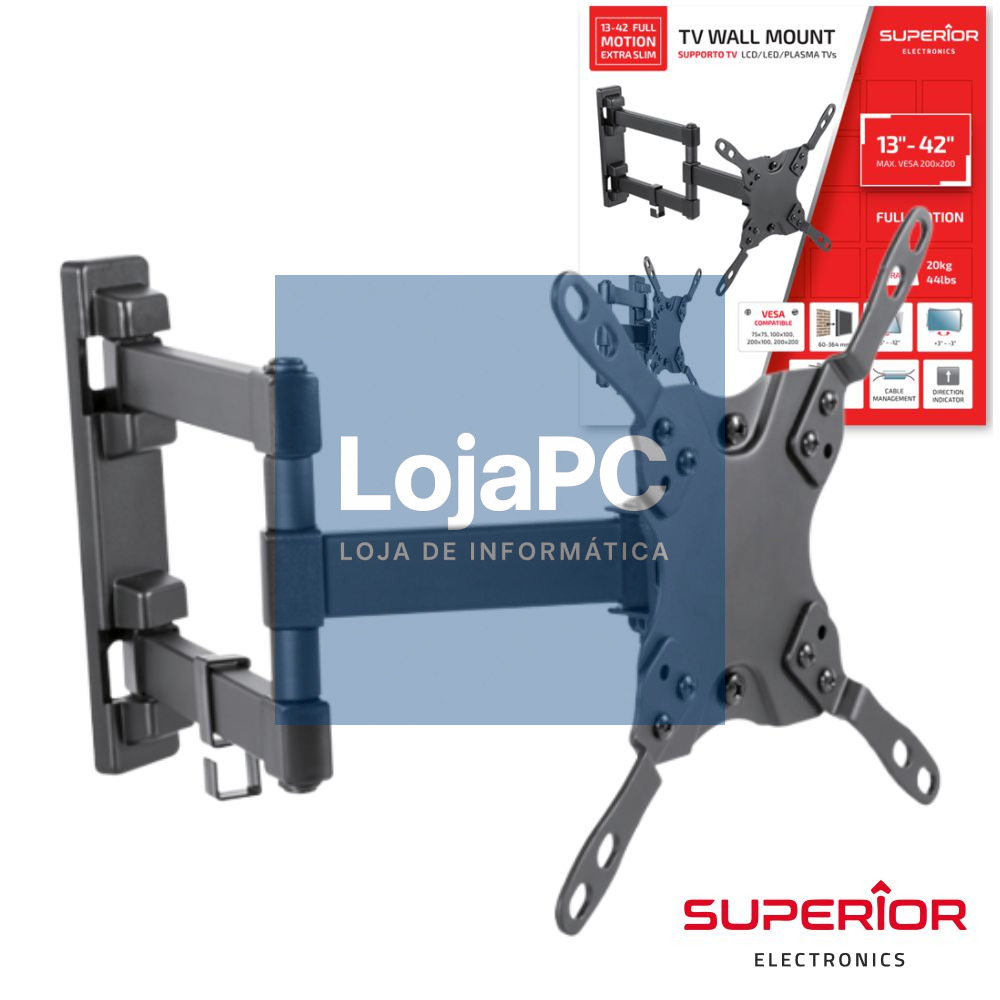Suporte LCD/LED 13/42" C/ 2 Braços Slim VESA 200/200 20kg