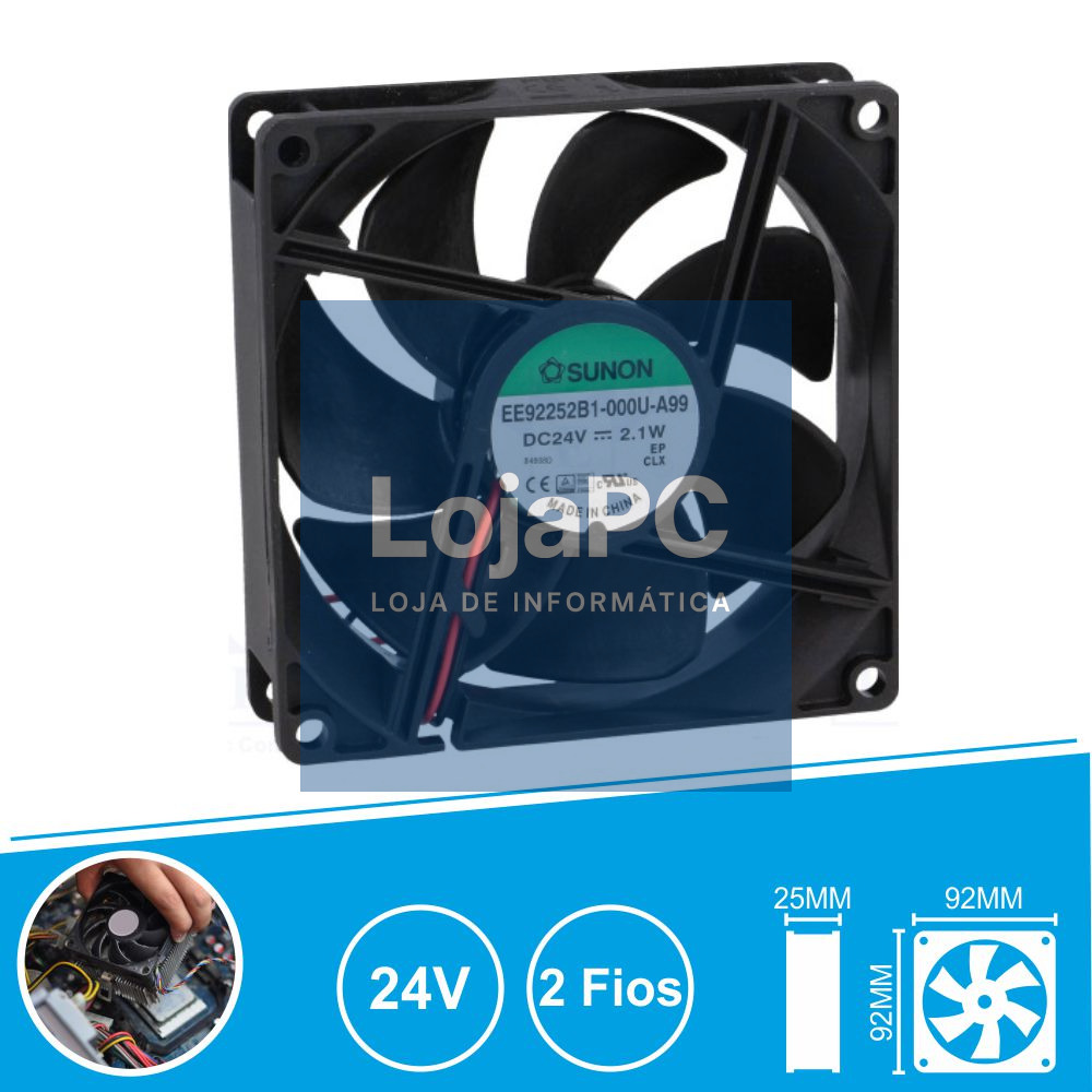 VENTOINHA 24V 92x92x25MM 2 FIOS SUNON