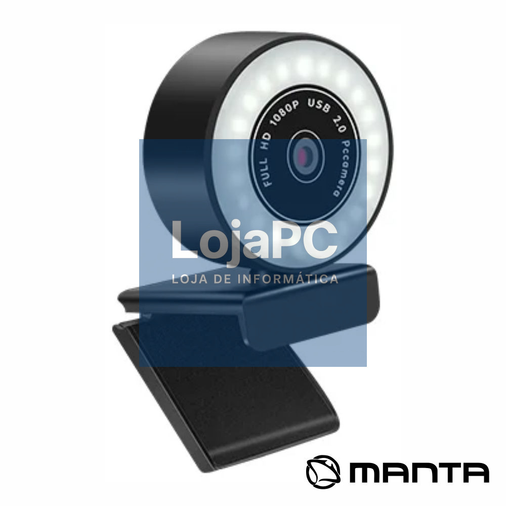 Webcam 1920x1080 C/ Microfone E Luz LED MANTA