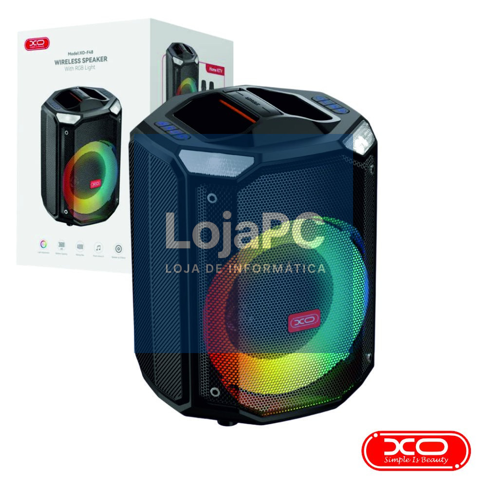 Coluna Amplificada USB/MicroSD/LED RGB/BT/AUX XO