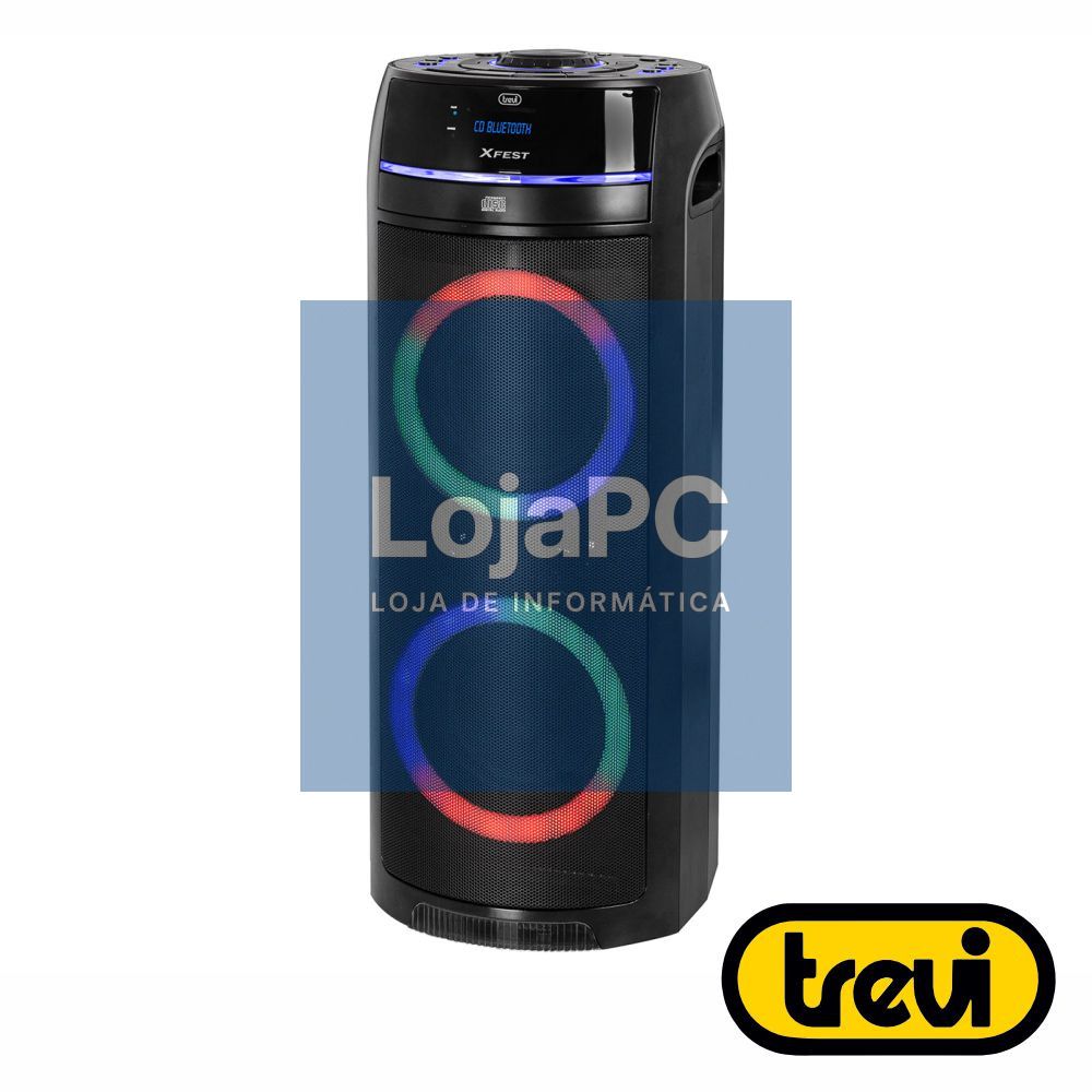 Coluna Amplificada 2x6.5" 110W USB/SD/AUX/BT LED TWS TREVI
