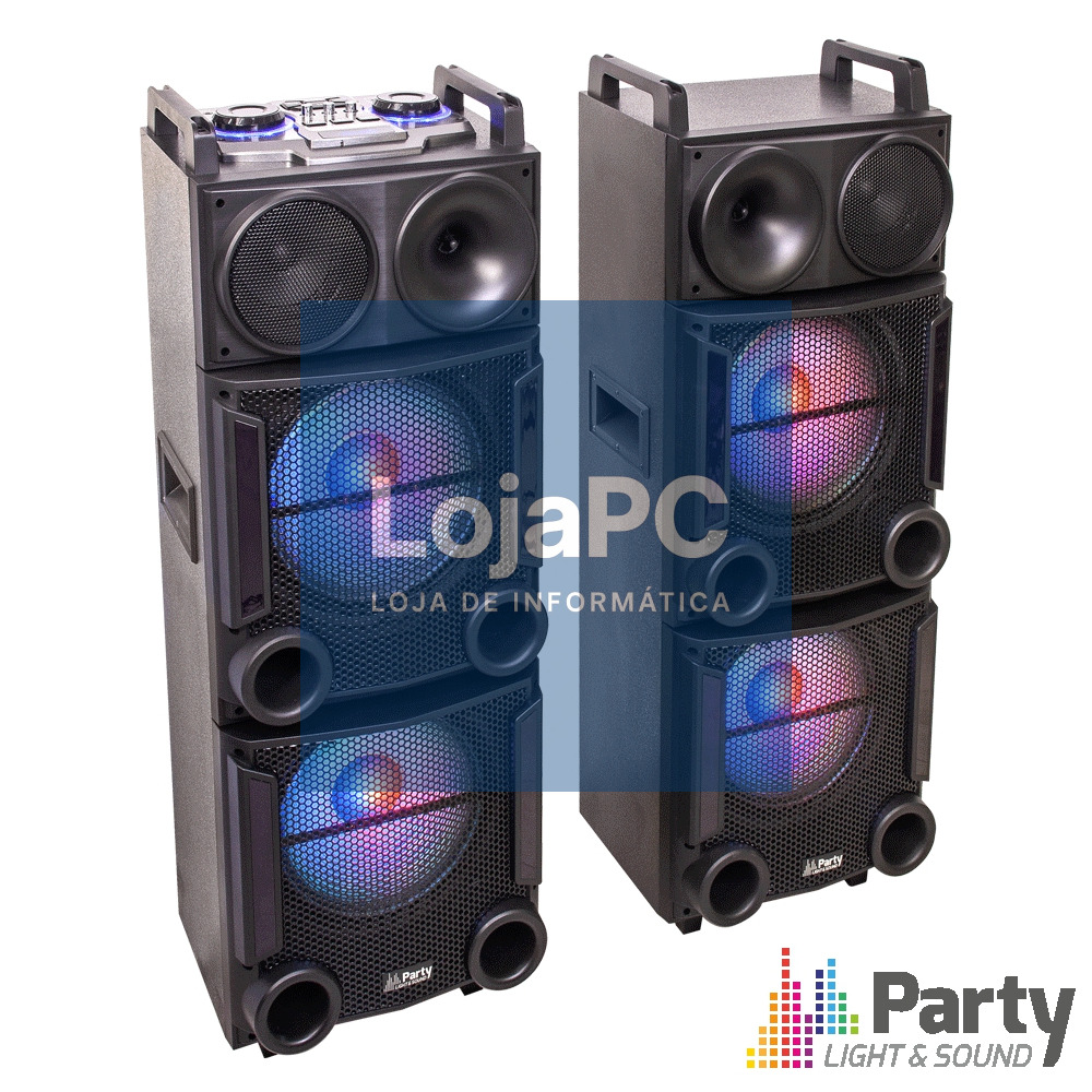 SISTEMA DE SOM COM USB, SD e BLUETOOTH 2 X 12 "/ 30CM 1200W
