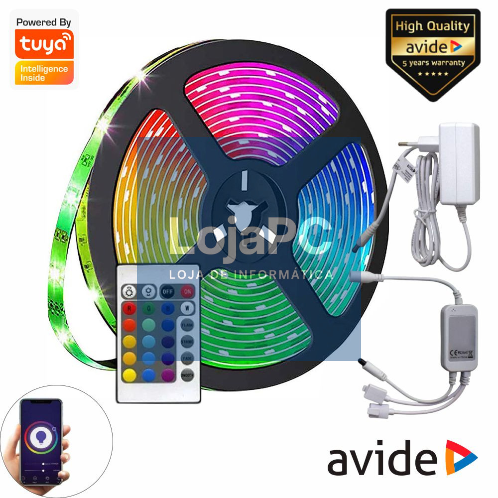 Fita 150 LEDS 5050 RGB 12V 5m IP65 WIFI + IR AVIDE