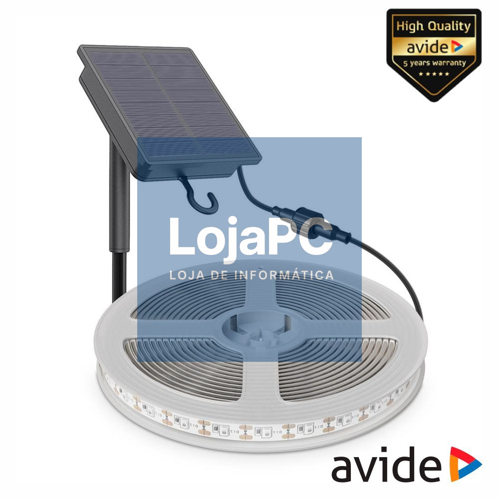 Fita LED Solar RGB 5m IP65 C/ Comando AVIDE
