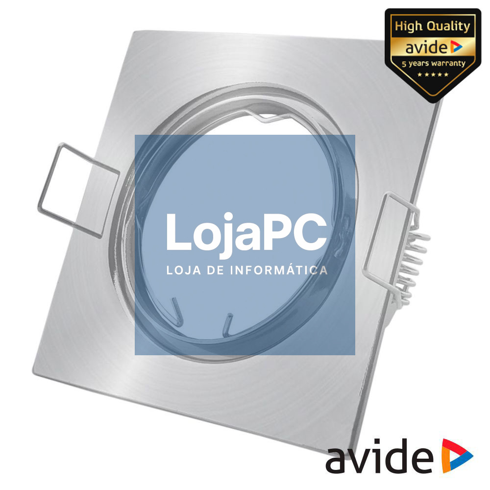 Aro Quadrado Ajustável Acetinado P/ MR16-GU10 AVIDE