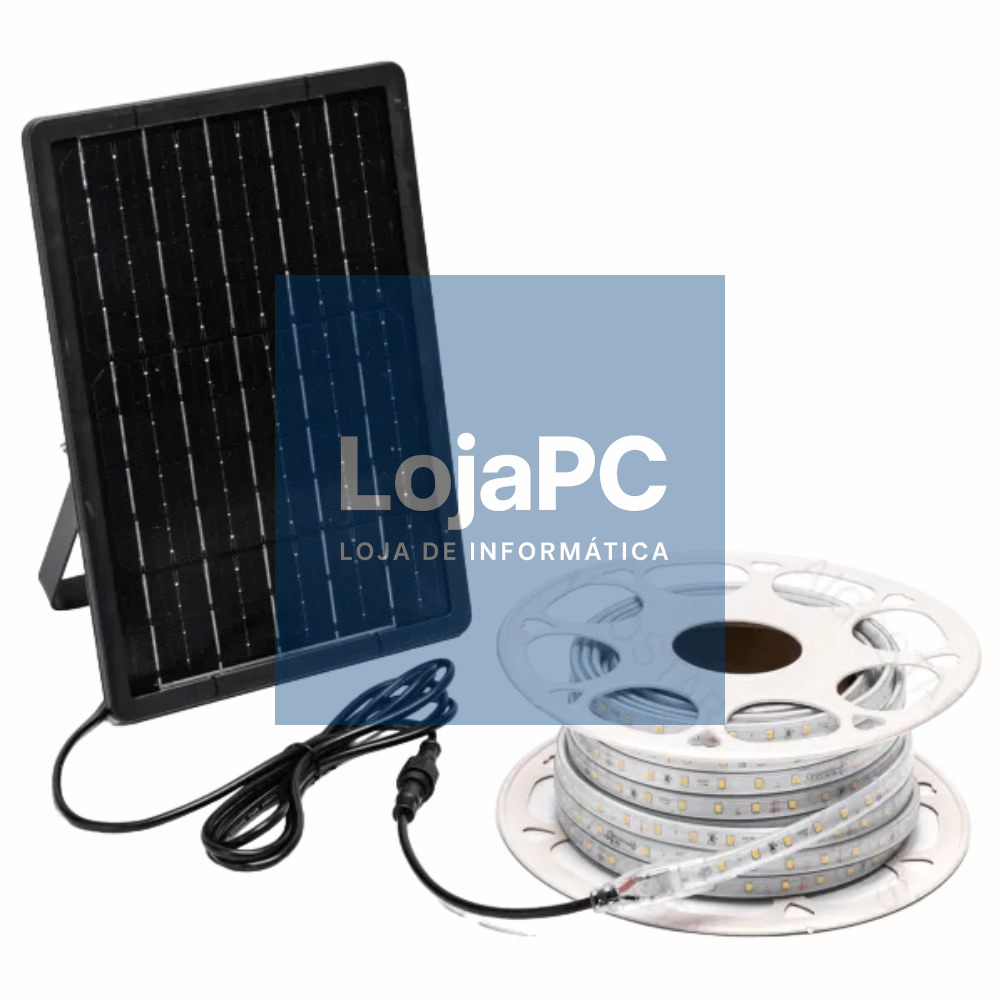 Fita LEDS RGB C/ Painel Solar 20m 2000lm IP65