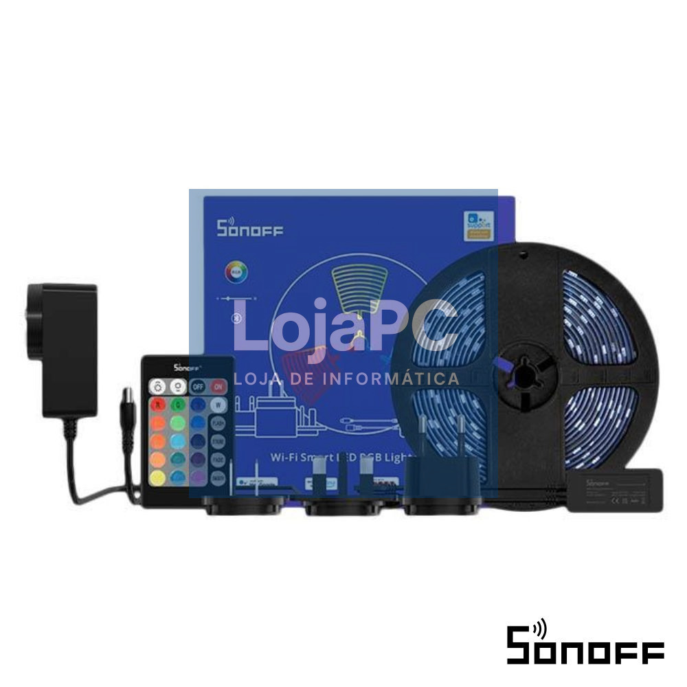 Kit Fita 150 LEDS 5050 RGB 12V 5m IP65 WIFI E BT SONOFF