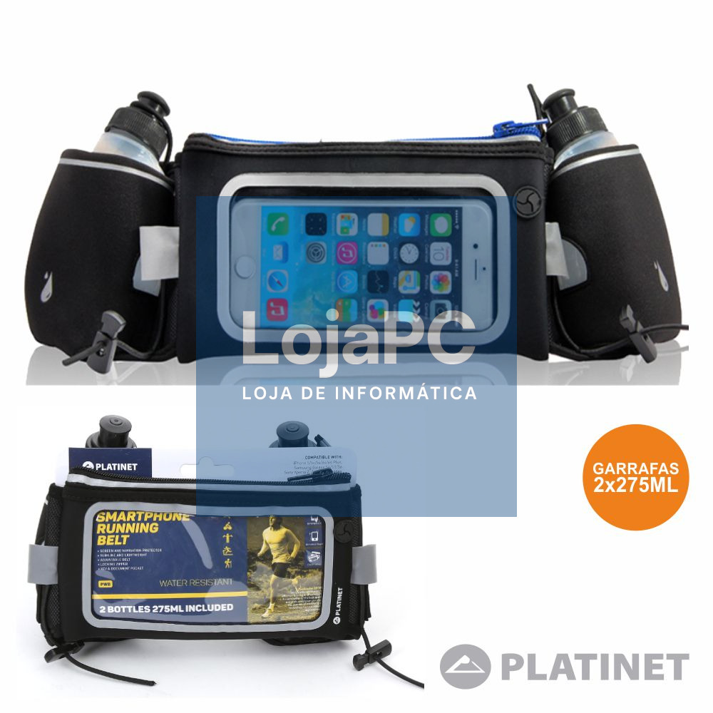 BOLSA DESPORTO CINTURA P/ TELEMÓVEL C/ 2 GARRAFAS PLATINET