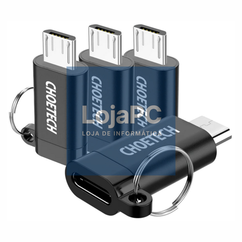 Conjunto 4 Adaptadores USB-C Fêmea / MicroUSB Macho