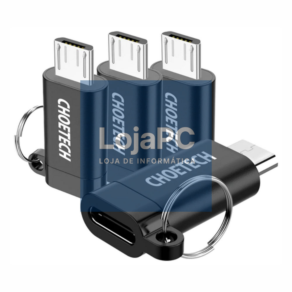 Conjunto 4 Adaptadores USB-C Fêmea / MicroUSB Macho