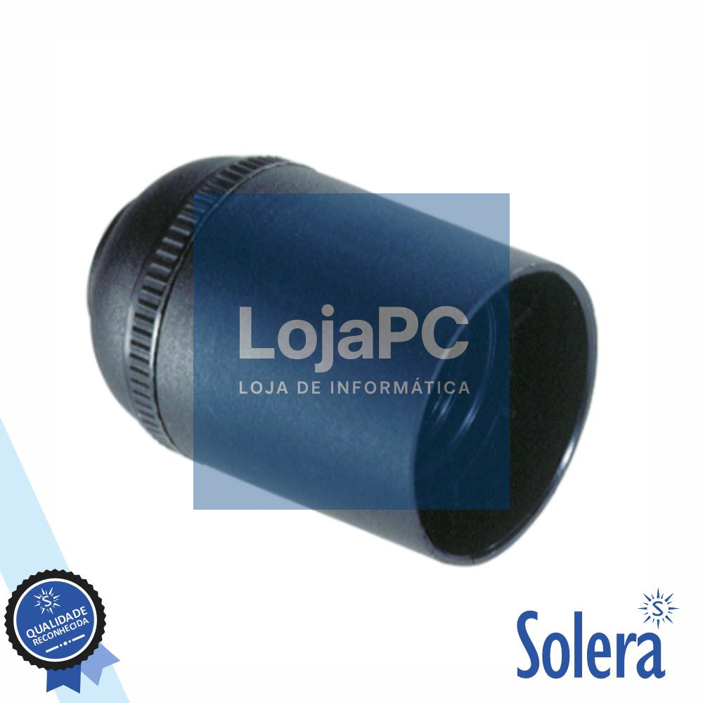 Casquilho P/ Lâmpada E27 Preto Liso P/ Cabo SOLERA
