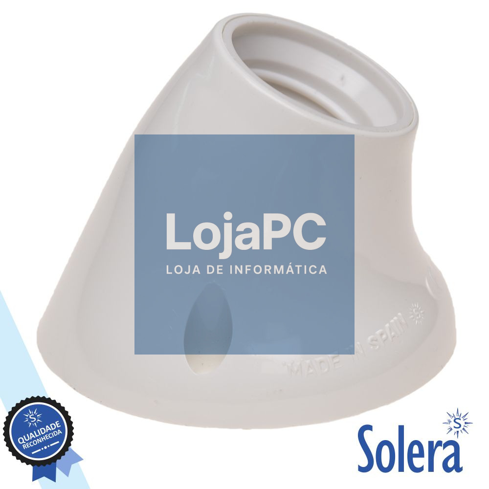 CASQUILHO P/ LÂMPADA E27 CURVO BRANCO SOLERA
