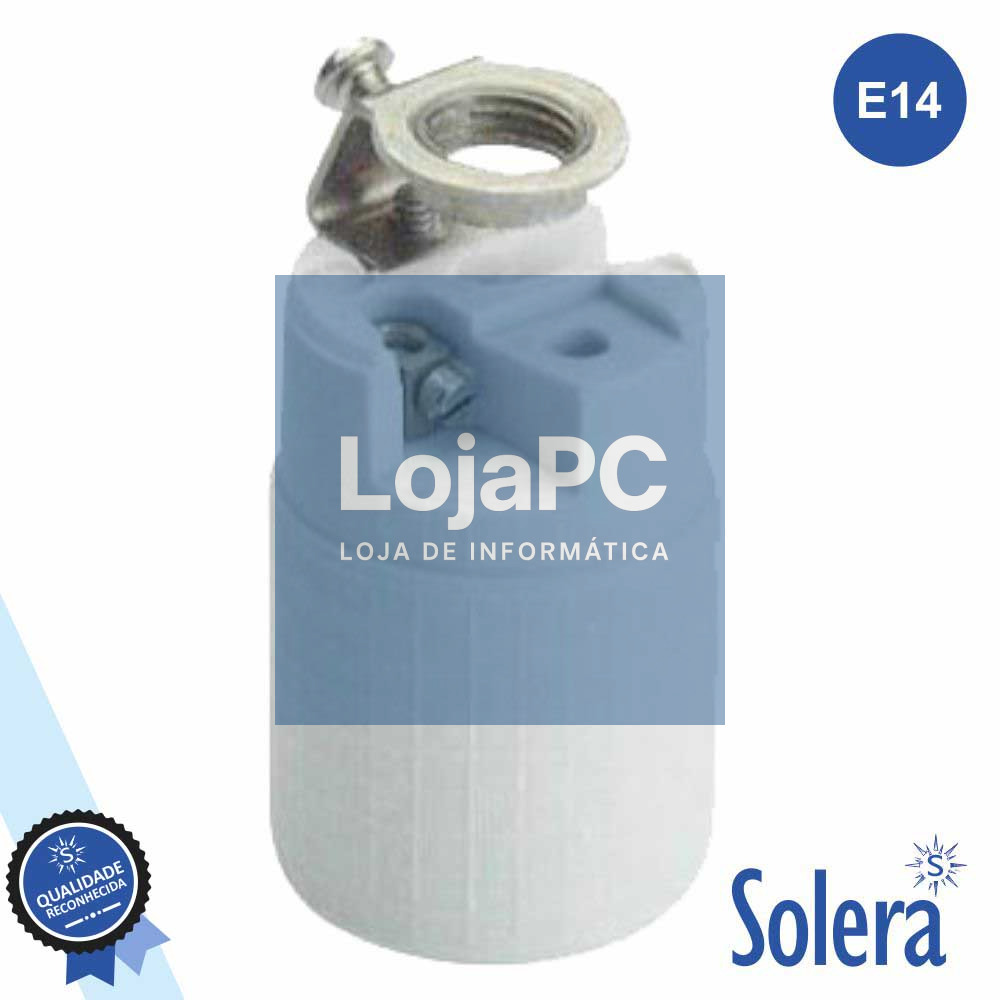 CASQUILHO P/ LÂMPADA E14 BRANCO C/ PROTEÇÃO SOLERA