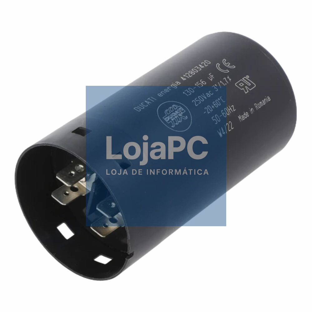 Condensador P/ Motor 143µF (130-156uF) 250V DUCATI ENERGIA