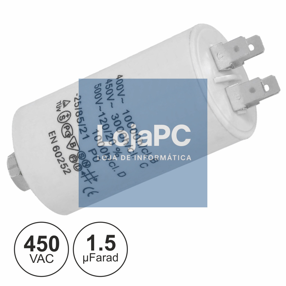 CONDENSADOR ARRANQUE 1.5uF 450V + TERRA