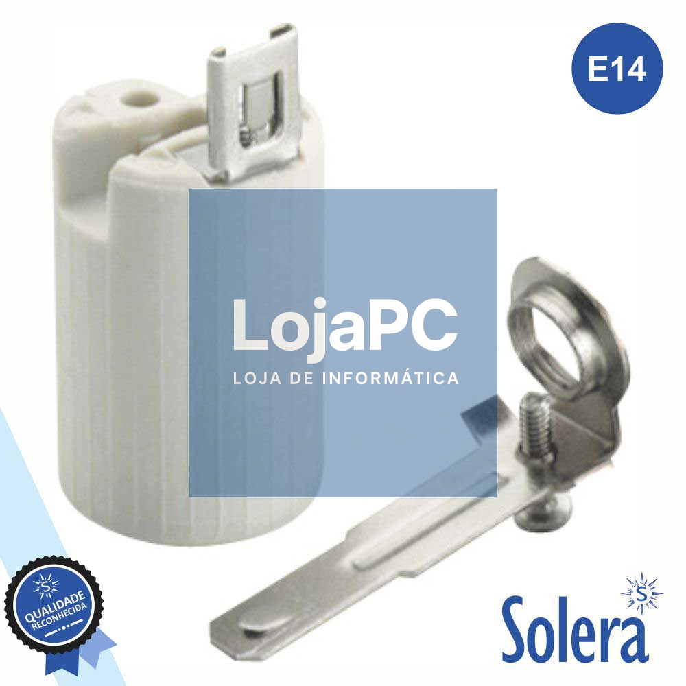 CASQUILHO P/ LÂMPADA VELA E14 BRANCO SOLERA