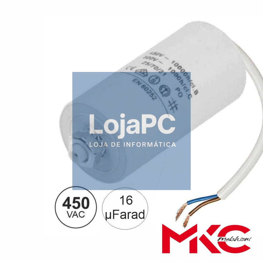 Condensador Arranque 16uF 450V C/ Fios