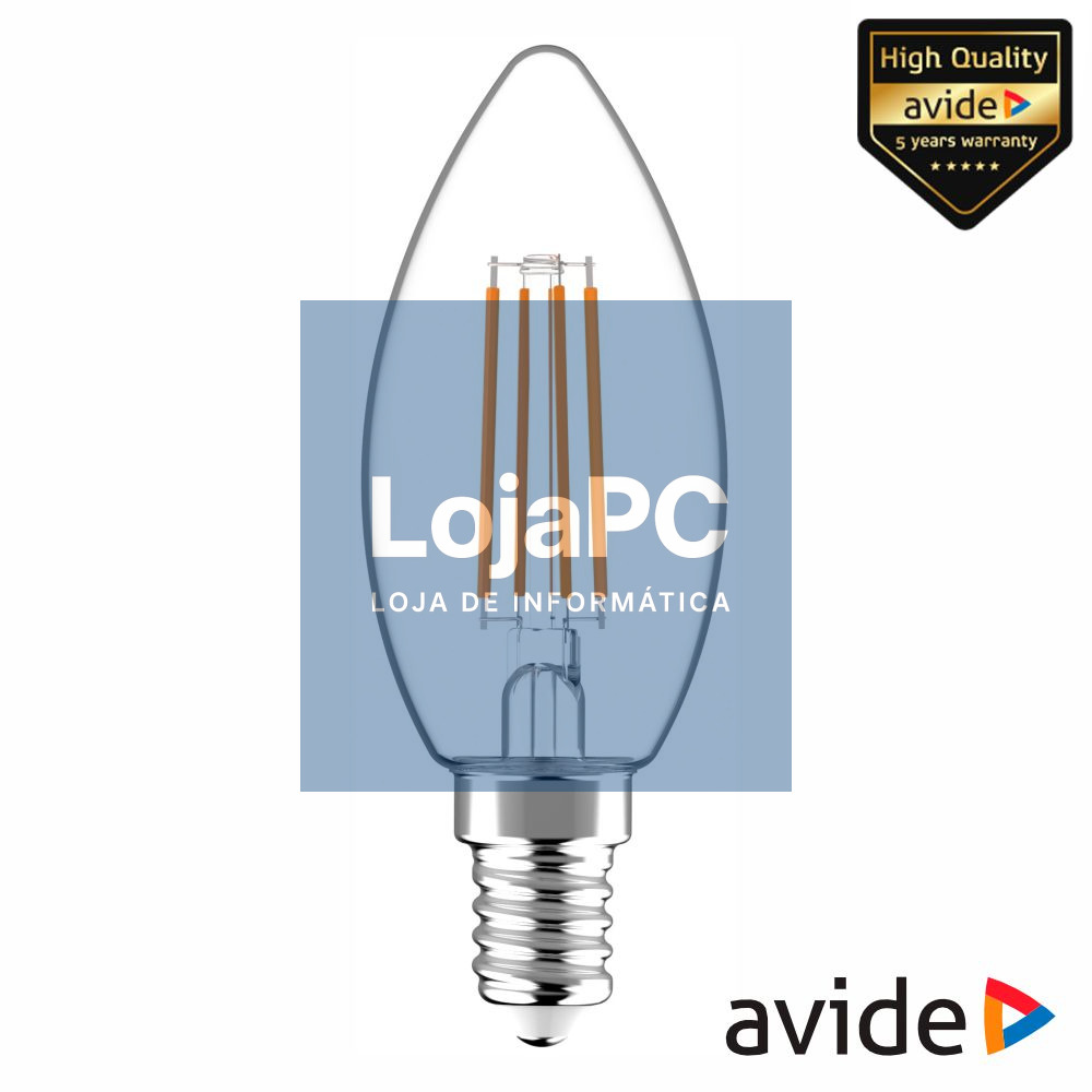 Lâmpada LED E14 Vela Filamento 4.5W 230V 4000K 470lm AVIDE