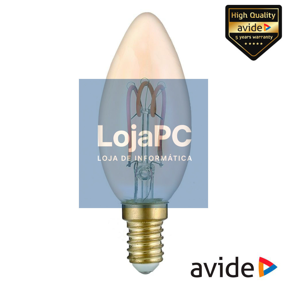 Lâmpada E14 3W Vela 230V Filamento 2700K 180lm AVIDE
