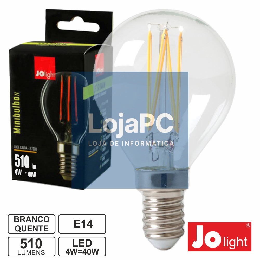 LÂMPADA E14 4W 230V FILAMENTOS GLOBO 2700K 510LM
