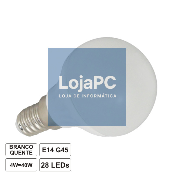 LÂMPADA E14 4W 230V 11 LEDS GLOBO BRANCO QUENTE