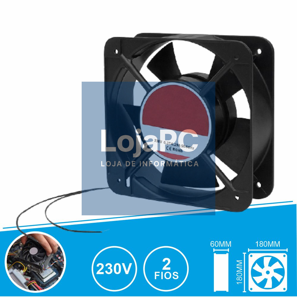Ventoinha 230V 180x180x60mm 2 Fios