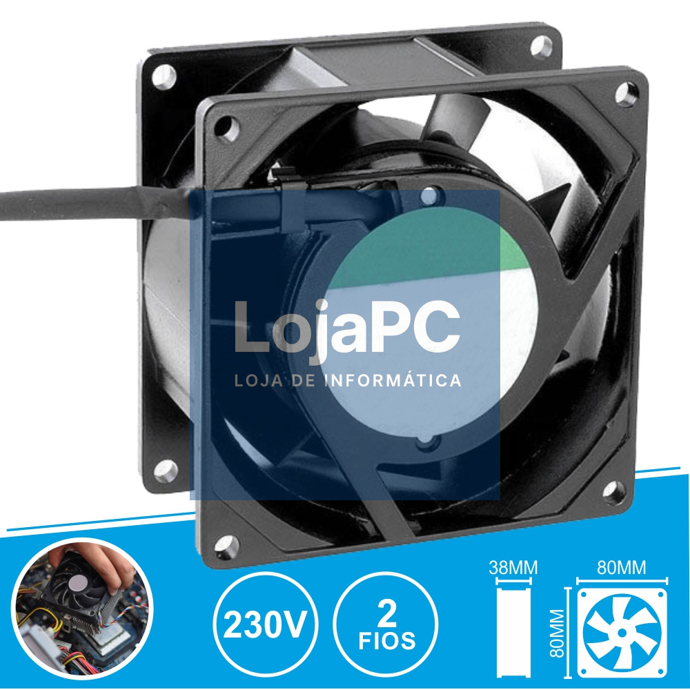 VENTOINHA 230V 80x80x38MM 2 FIOS