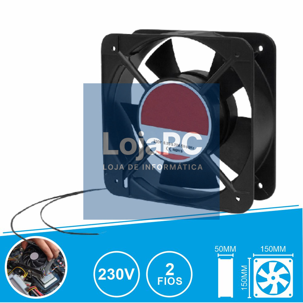 Ventoinha 230V 150x150x50mm 2 Fios