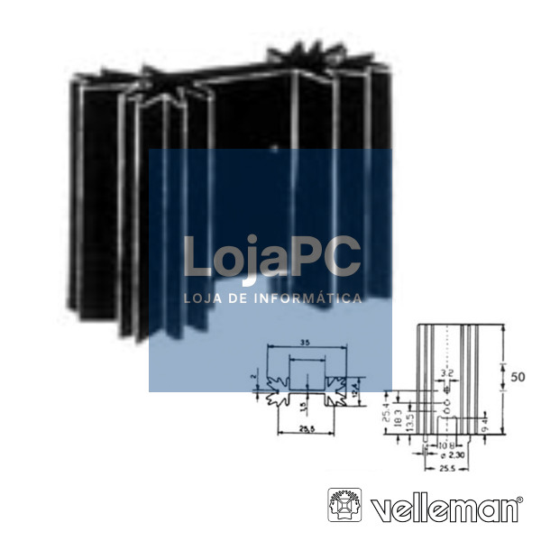 DISSIPADOR DE CALOR TO220 6ºC/W VELLEMAN