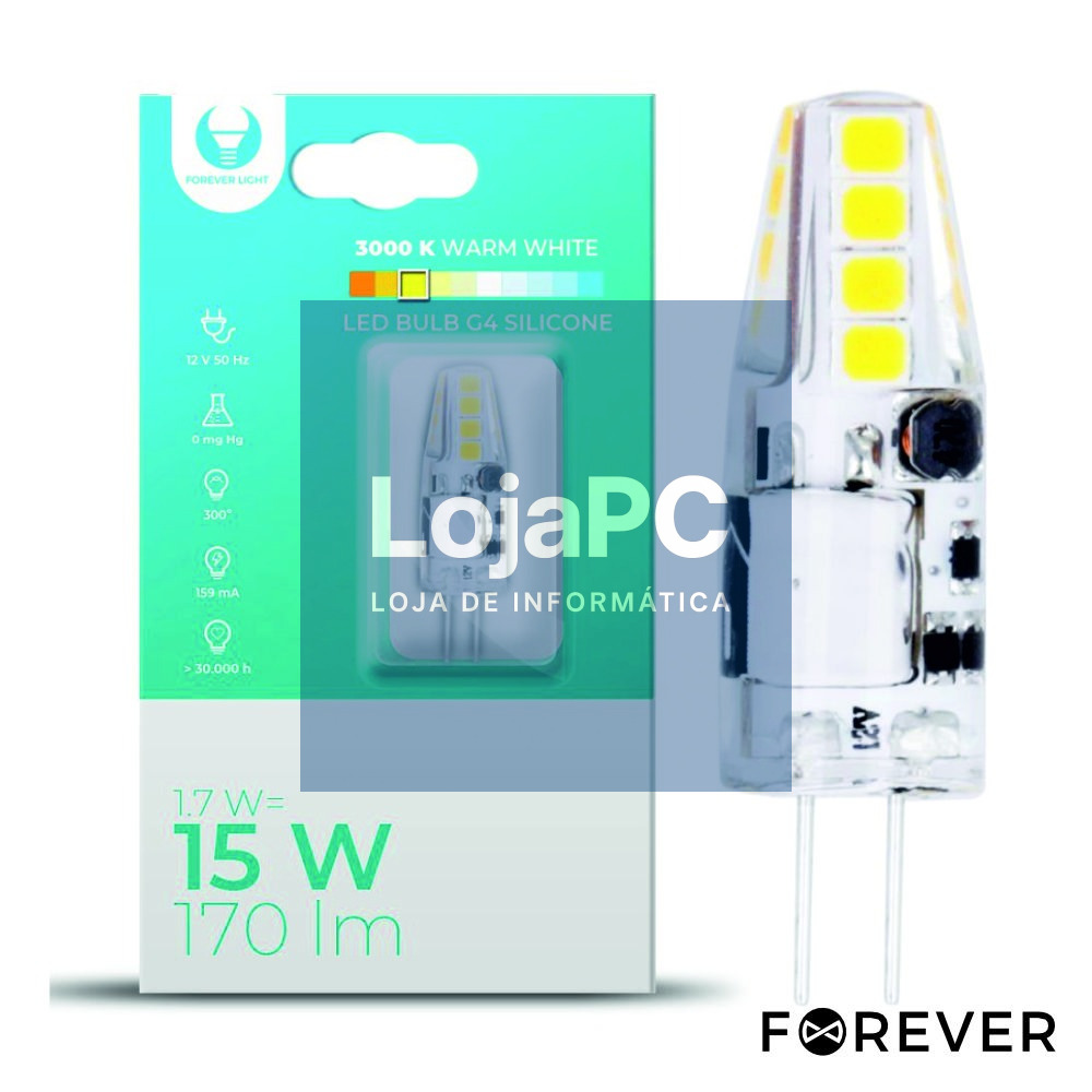 Lâmpada G4 1.7W 12V Silicone 3000K 170lm