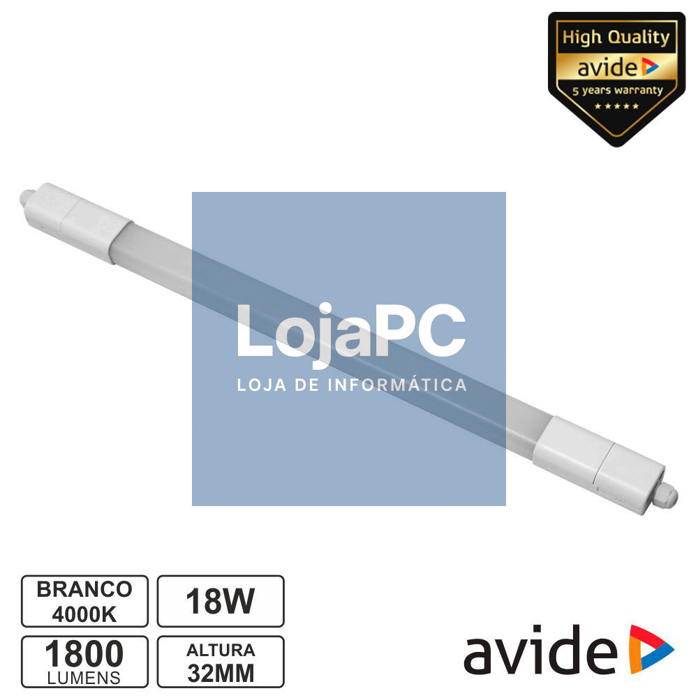 Armadura LED Batten 18W IP65 4000K 1800lm 600mm AVIDE